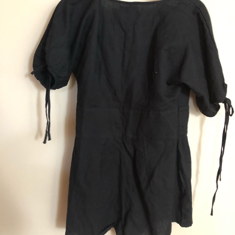 Uo Lily Linen Button Front Romper - Nwt - image 5